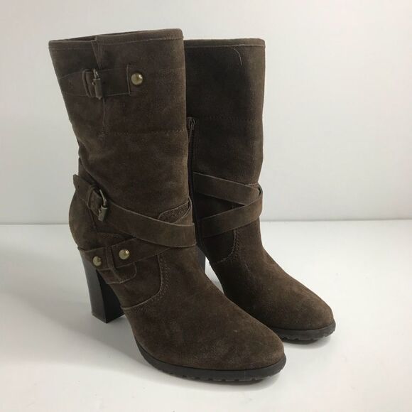 Crown Vintage Sz 8 Hadley Boot Brown Leather Suade - Picture 1 of 8